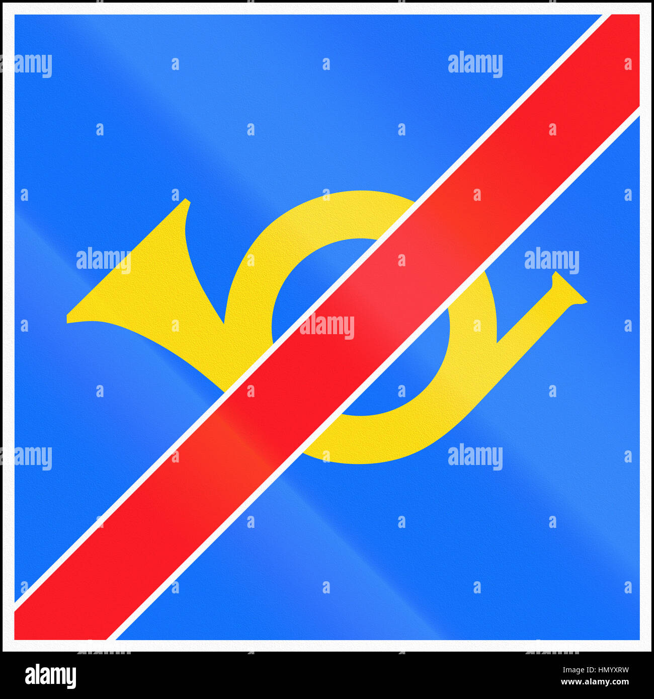 Road sign used in Switzerland - End of mountain postal road Stock Photo ...
