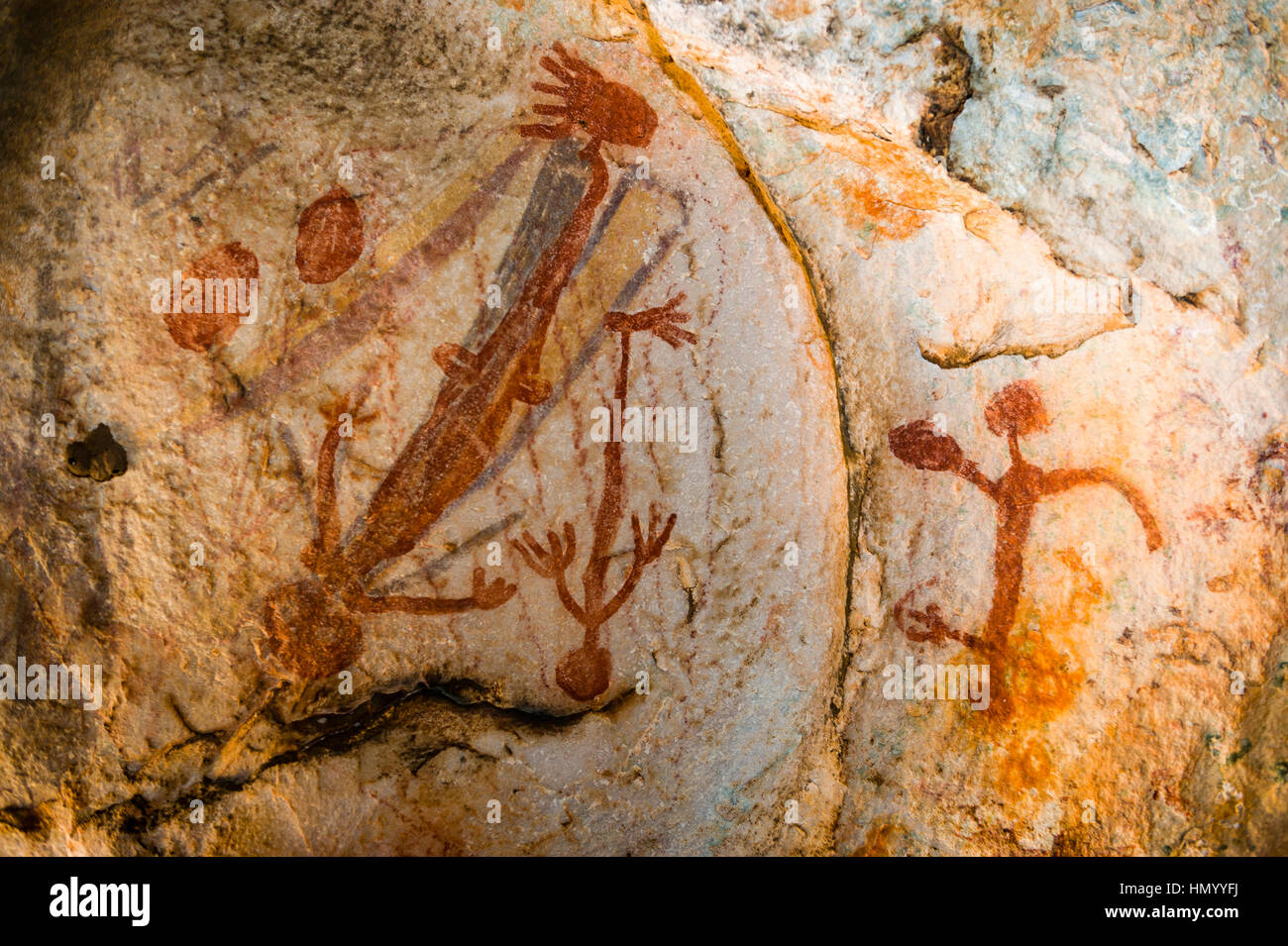 Ancient Aboriginal Gwion Gwion rock paintings also know as Bradshaw