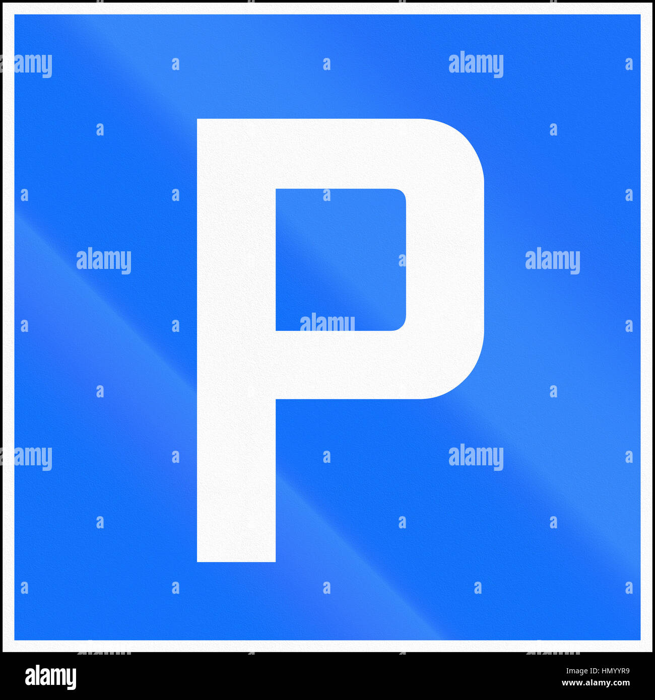 Road sign used in Switzerland - Parking place Stock Photo - Alamy