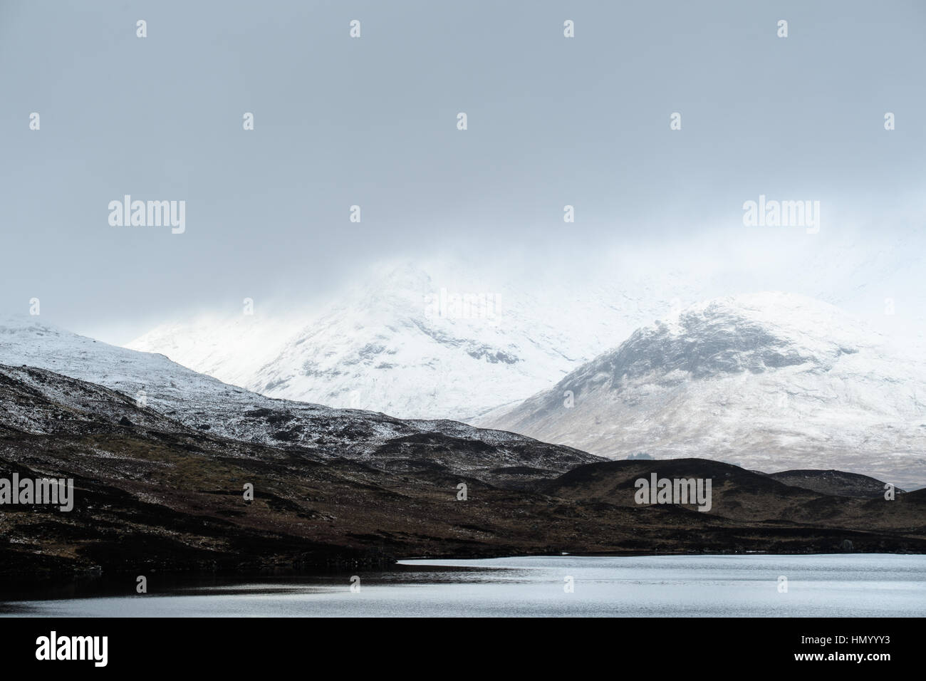 The Black Mount at lochan nah-Achlaise, the highlands, Scotland, Britain. Stock Photo