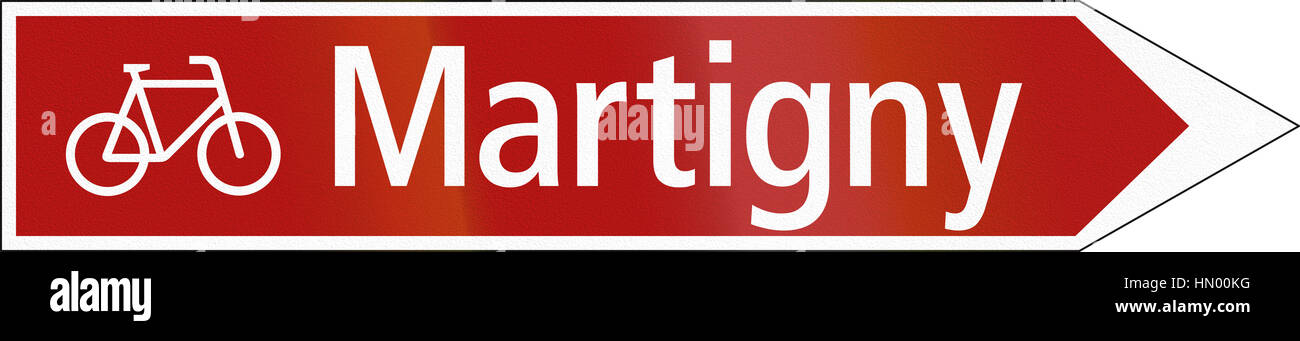 Road sign used in Switzerland - Route for cycles Stock Photo - Alamy