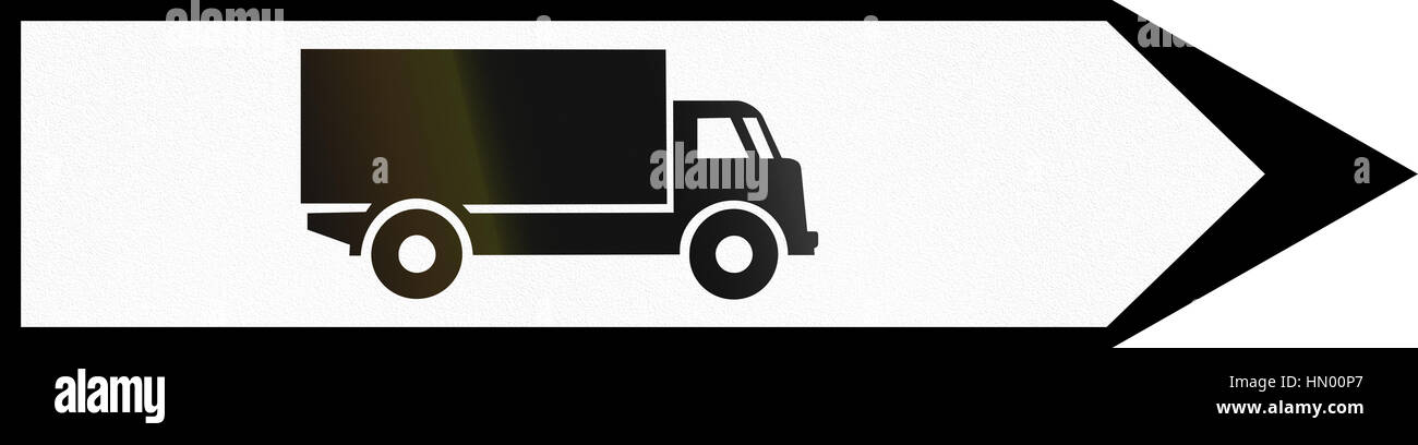 Road sign used in Switzerland - Route for lorries Stock Photo - Alamy