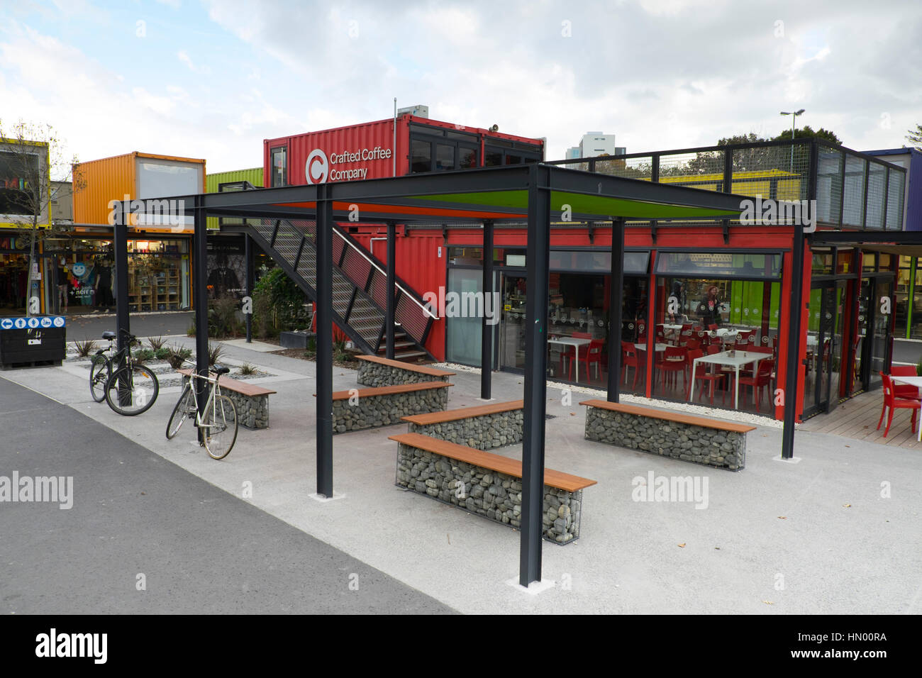 Container Shopping mall Christchurch New Zealand temporary retain