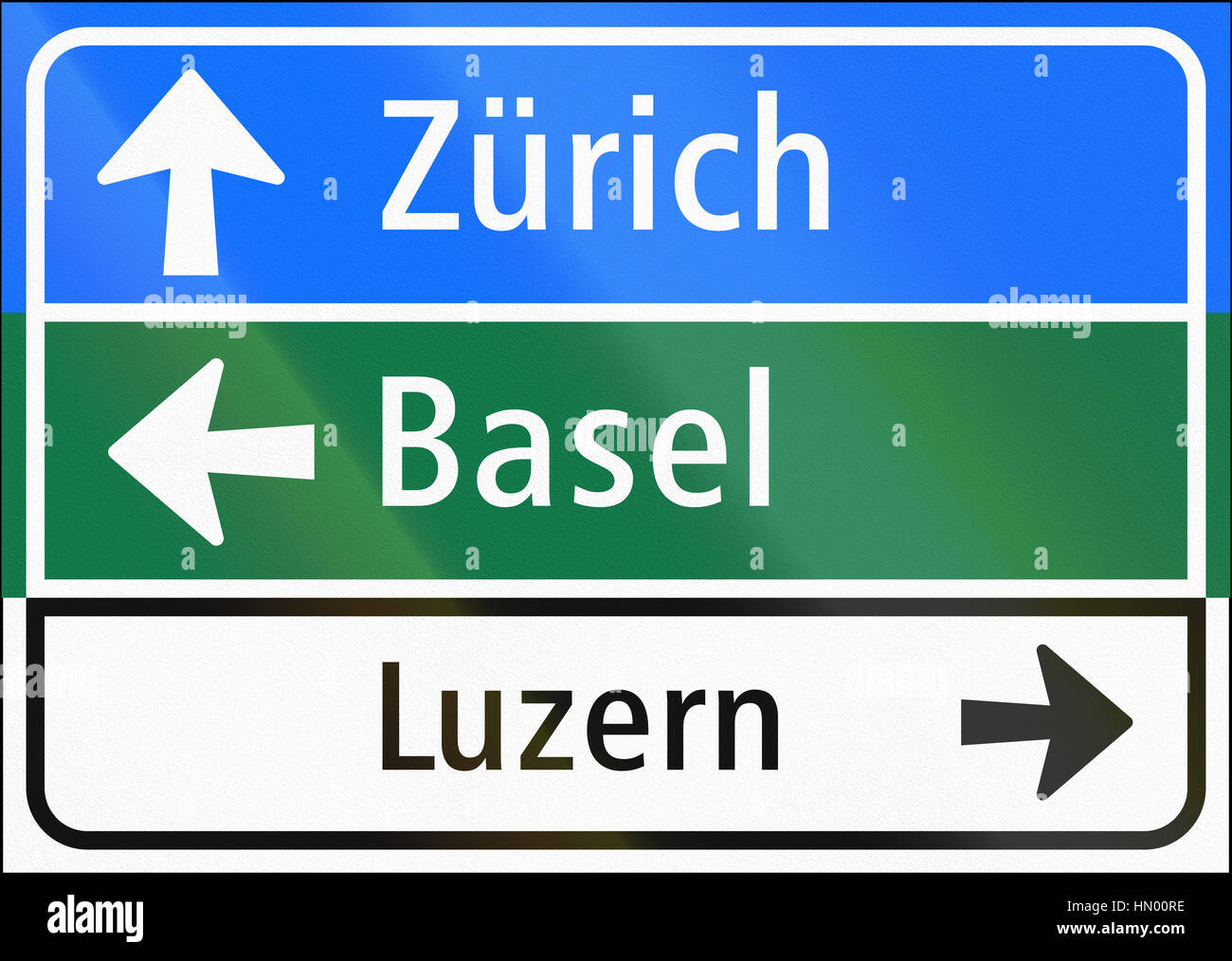 Road sign used in Switzerland Guide signs Stock Photo Alamy