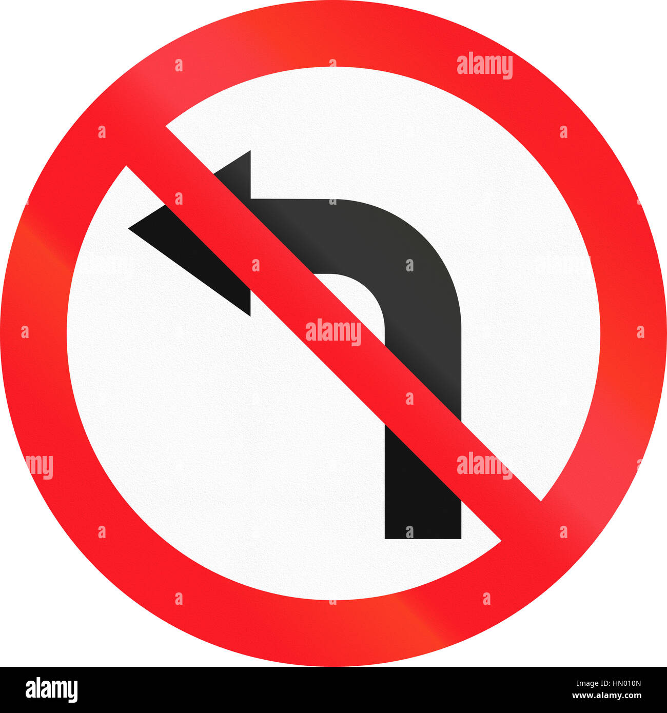 Road sign used in Switzerland - No left turn Stock Photo - Alamy