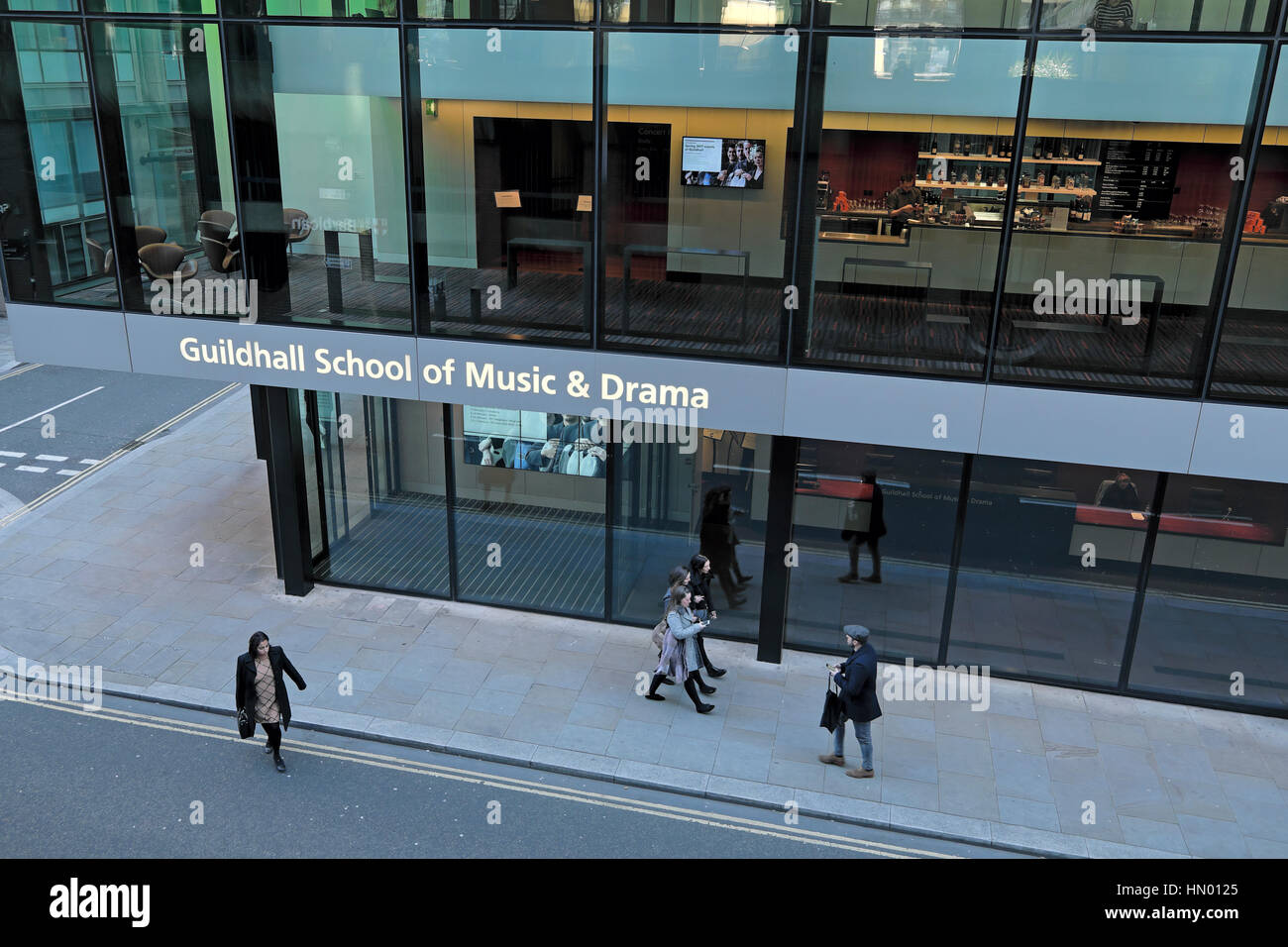 Guildhall School of Music & Drama exterior view of building in London EC2Y, England UK   KATHY DEWITT Stock Photo