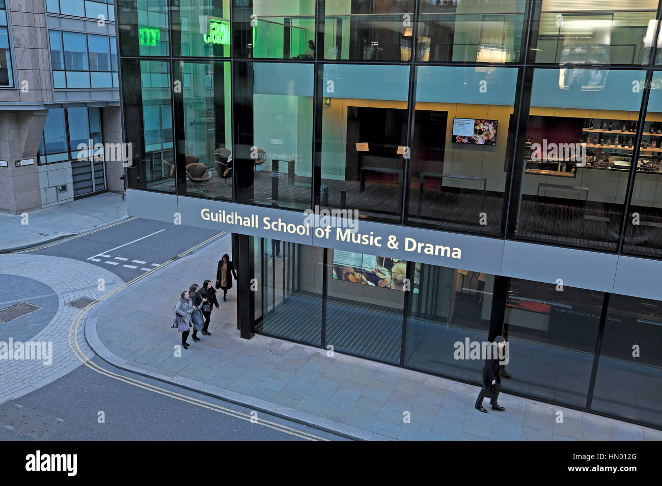 Guildhall School of Music & Drama exterior view of building in London EC2Y, England UK   KATHY DEWITT Stock Photo