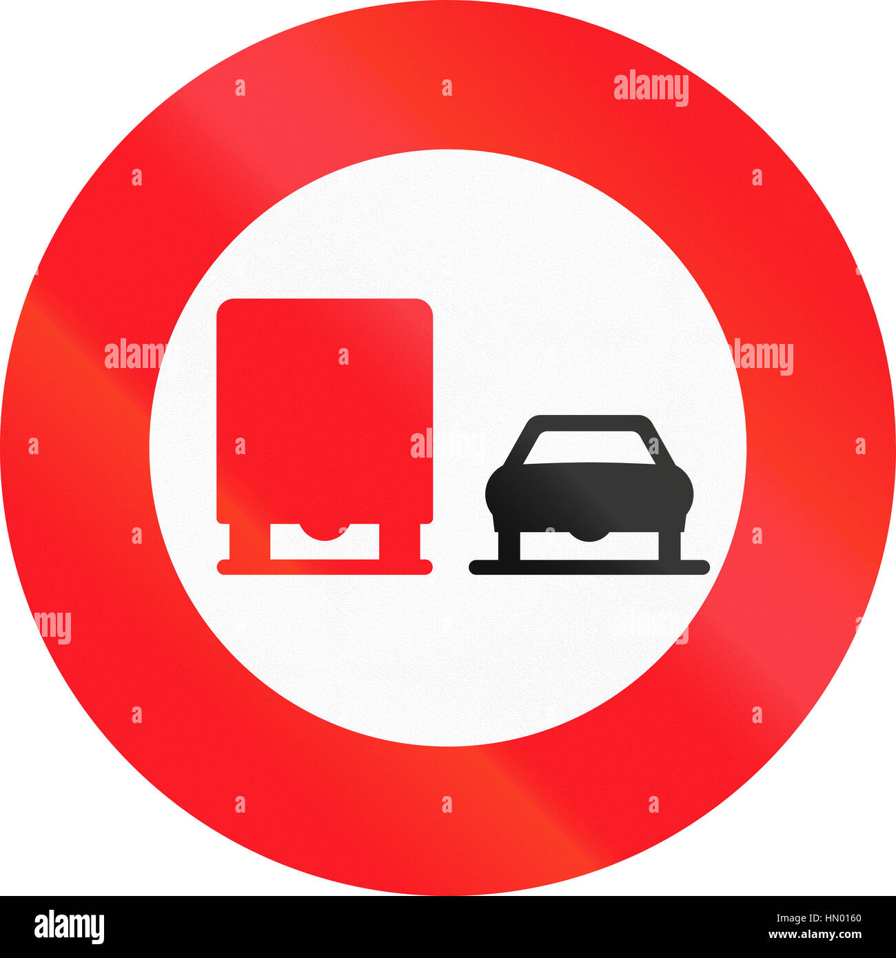 Road sign used in Switzerland - No overtaking by lorries Stock Photo ...