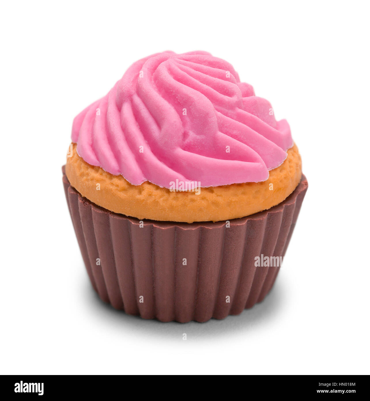 Pink Rubber Eraser Cupcake Isolated on White Background. Stock Photo