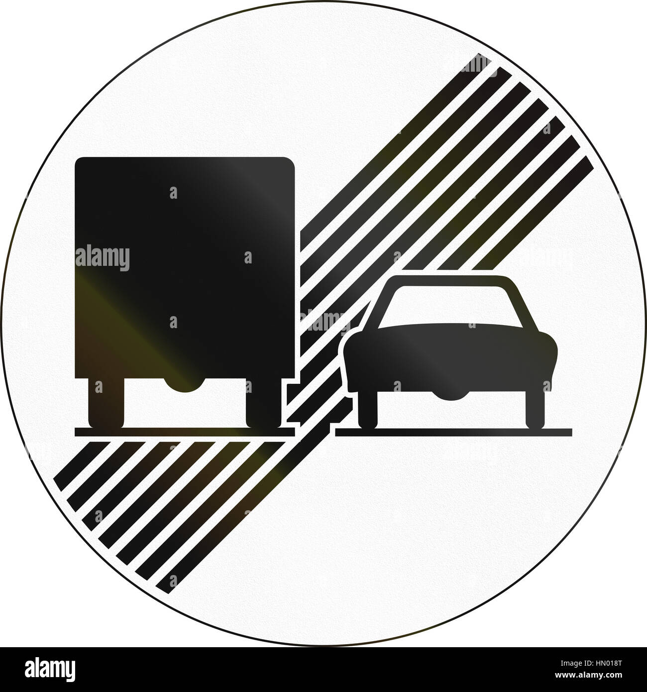 Road sign used in Switzerland - End of no overtaking by lorries ...