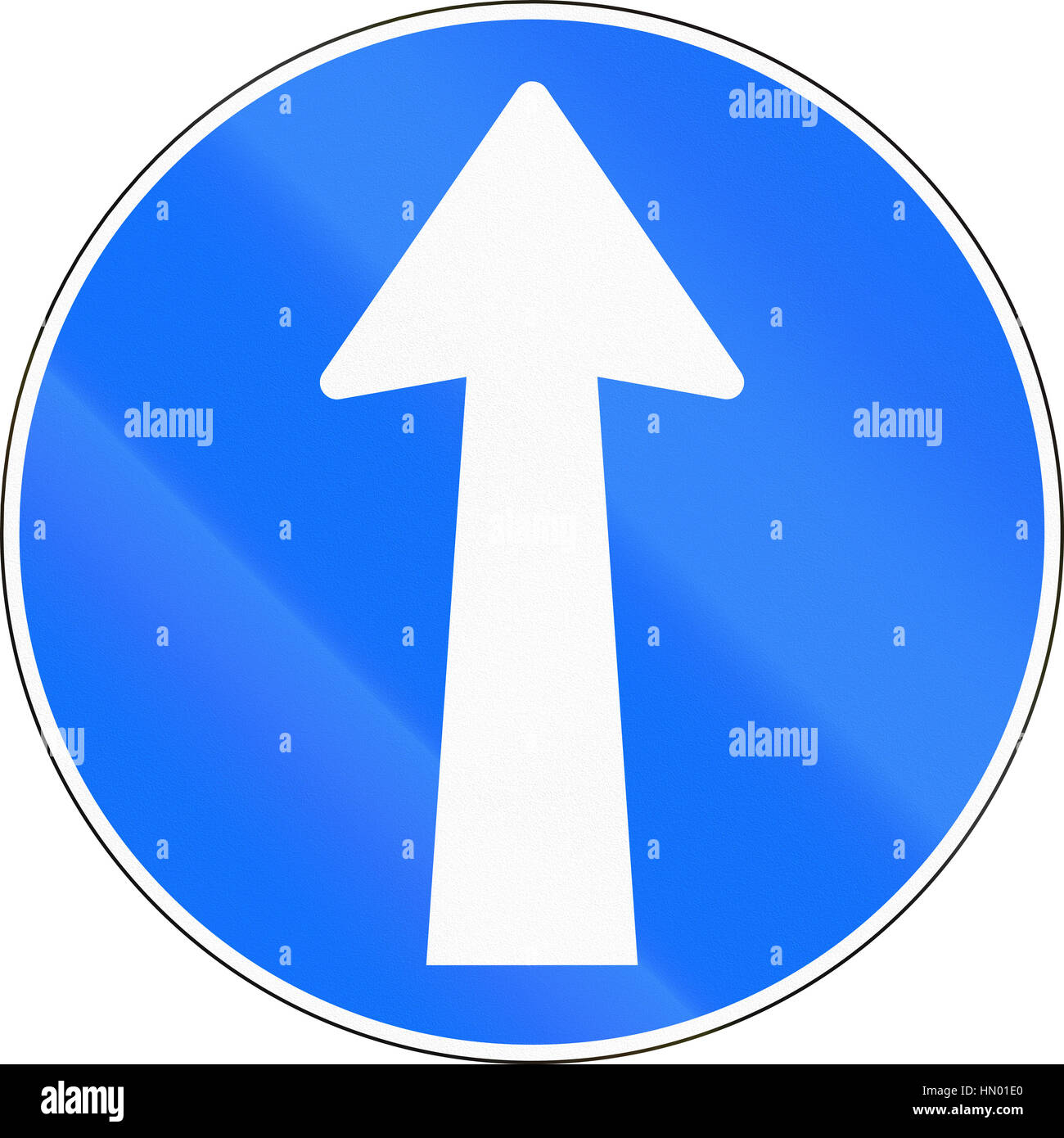 Road sign used in Switzerland - Straight ahead Stock Photo - Alamy
