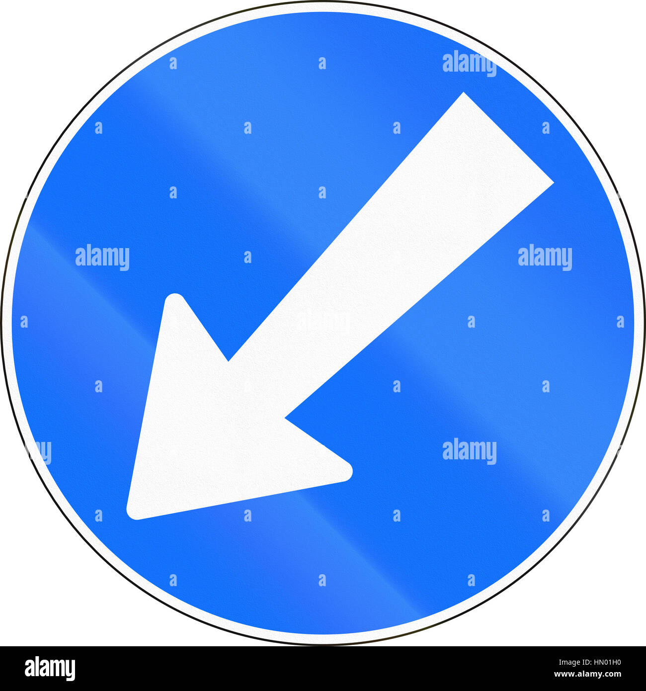 Road sign used in Switzerland - Keep left Stock Photo - Alamy