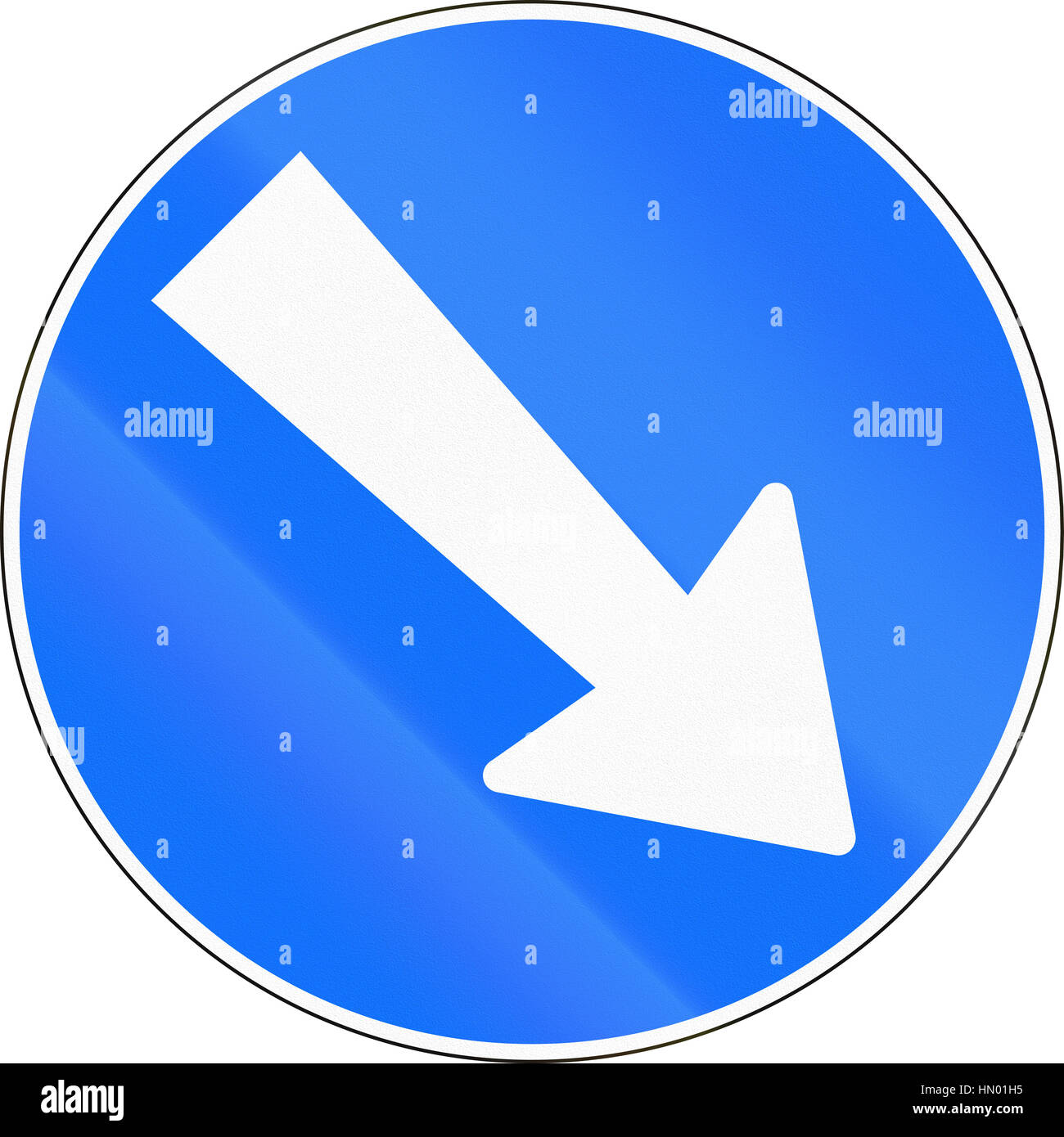 Road sign used in Switzerland - Keep right Stock Photo - Alamy