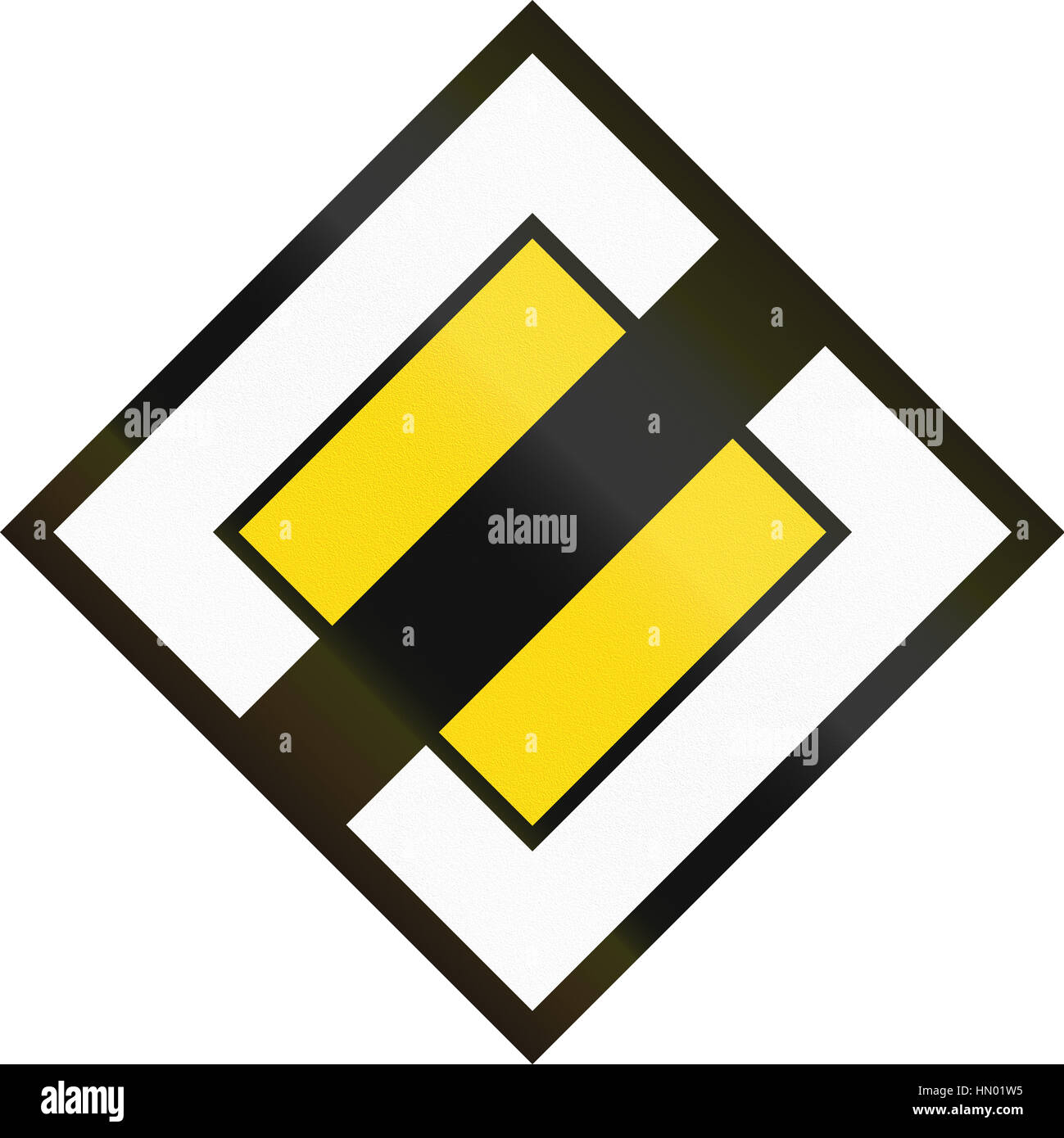 Road sign used in Switzerland - End of priority road Stock Photo - Alamy