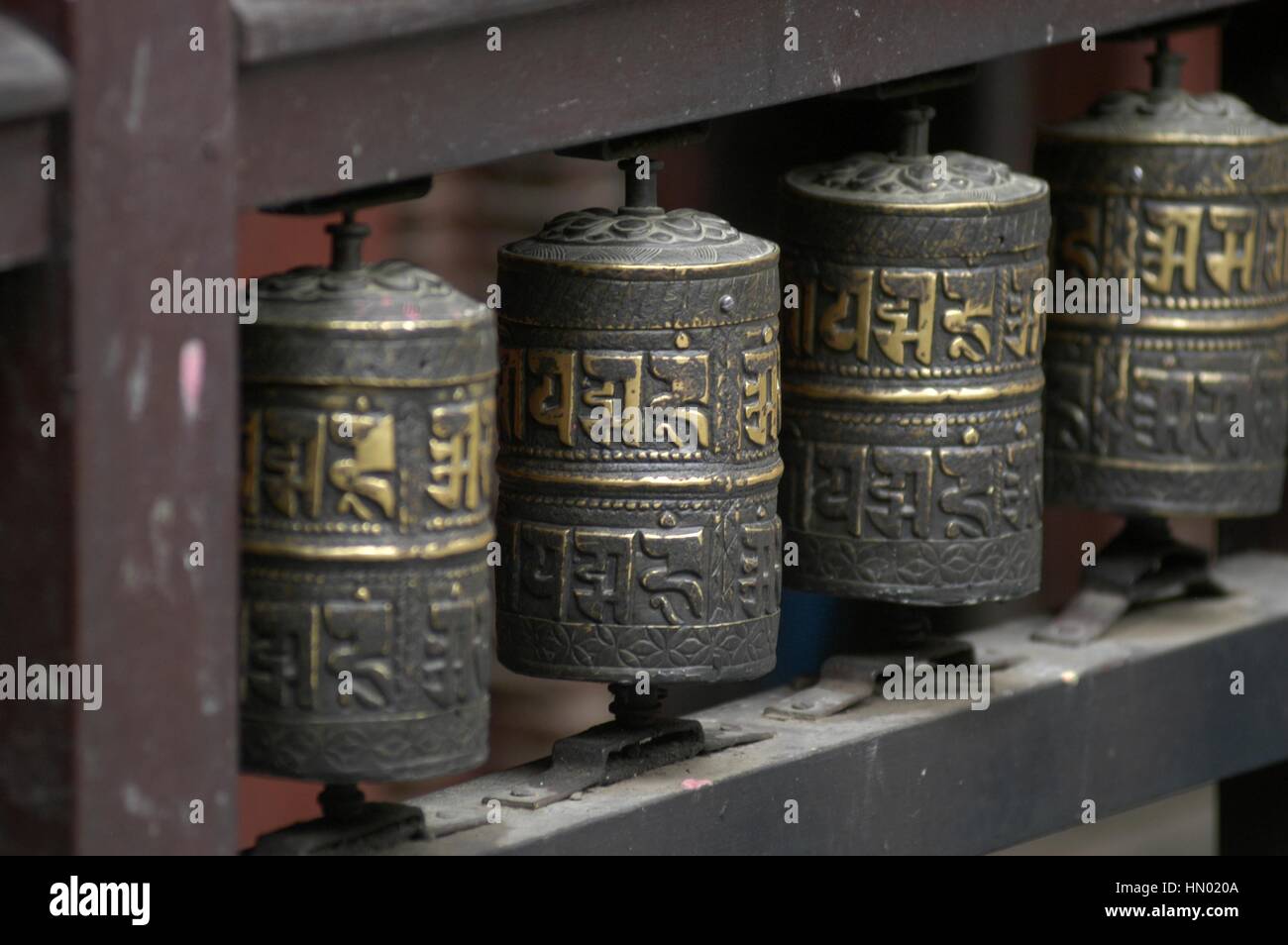 Patan's Durbar Square. Patan. , Praying wheels. B1276 Stock Photo - Alamy