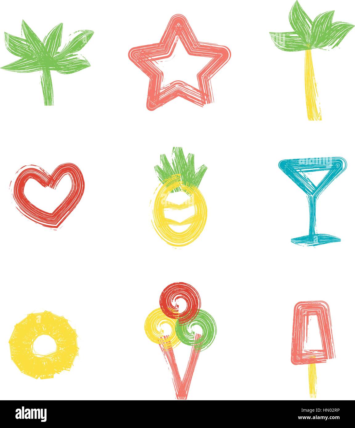 Set hand-drawn elements for your summer design Stock Vector Image & Art ...