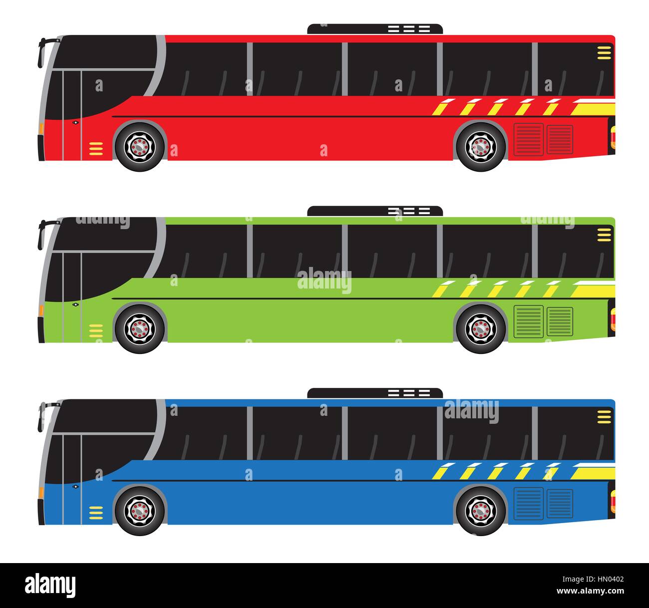 Set of City Bus vector isolated on white background Stock Vector Image ...