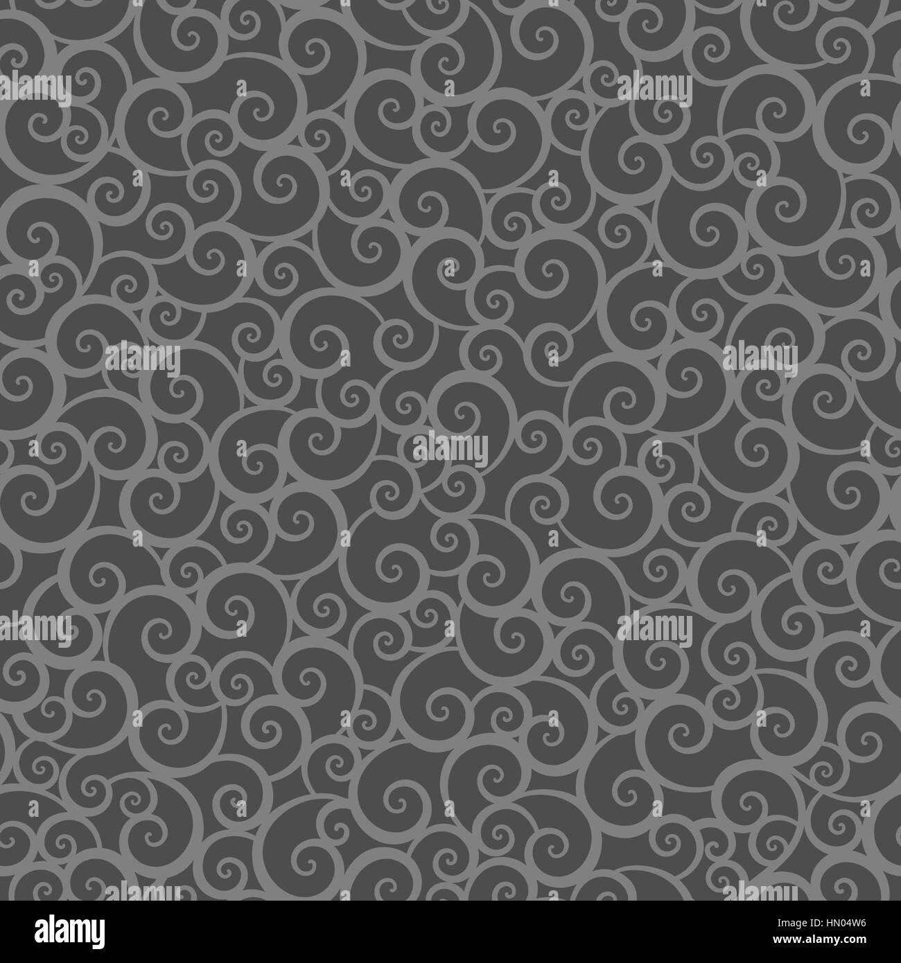 Gray colors (two shades) seamless swirly pattern. Stock Vector