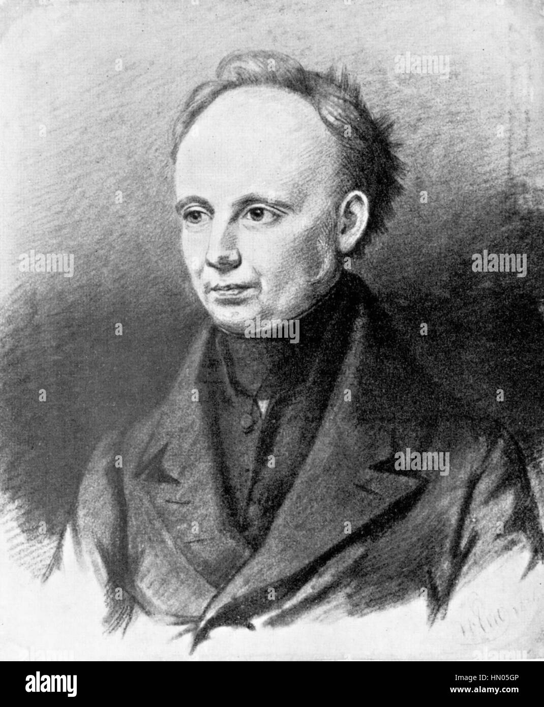 CHRISTIAN DIETRICH GRABBE (1801-1836) Germany playwright in 1836 Stock Photo