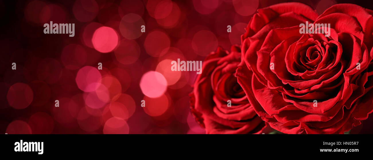 Heart shape of rose on abstract background,Valentine concept Stock Photo
