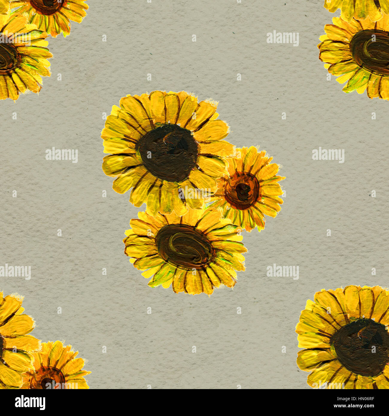 Seamless pattern with sunflowers Stock Photo - Alamy