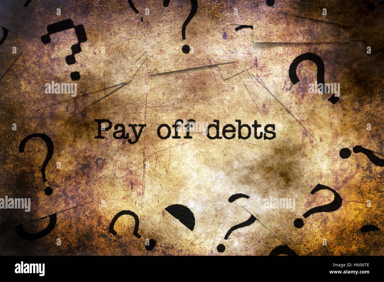 Pay off debts grunge concept Stock Photo