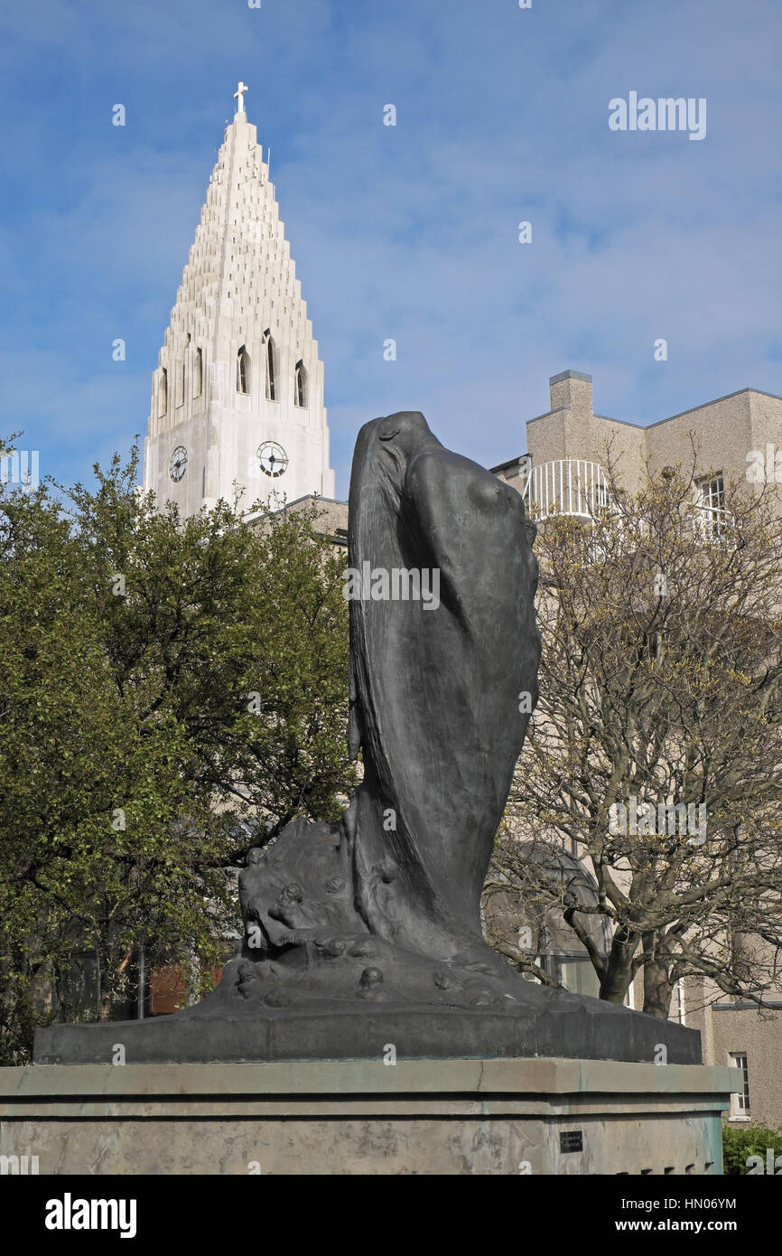 The Wave of Ages by Einar Jonsson, Einar Jonsson Museum garden, with