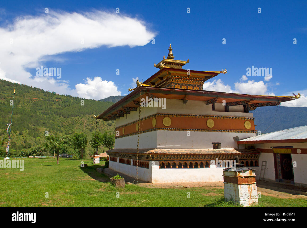 Chimi Lhakhang temple in Punakha Stock Photo