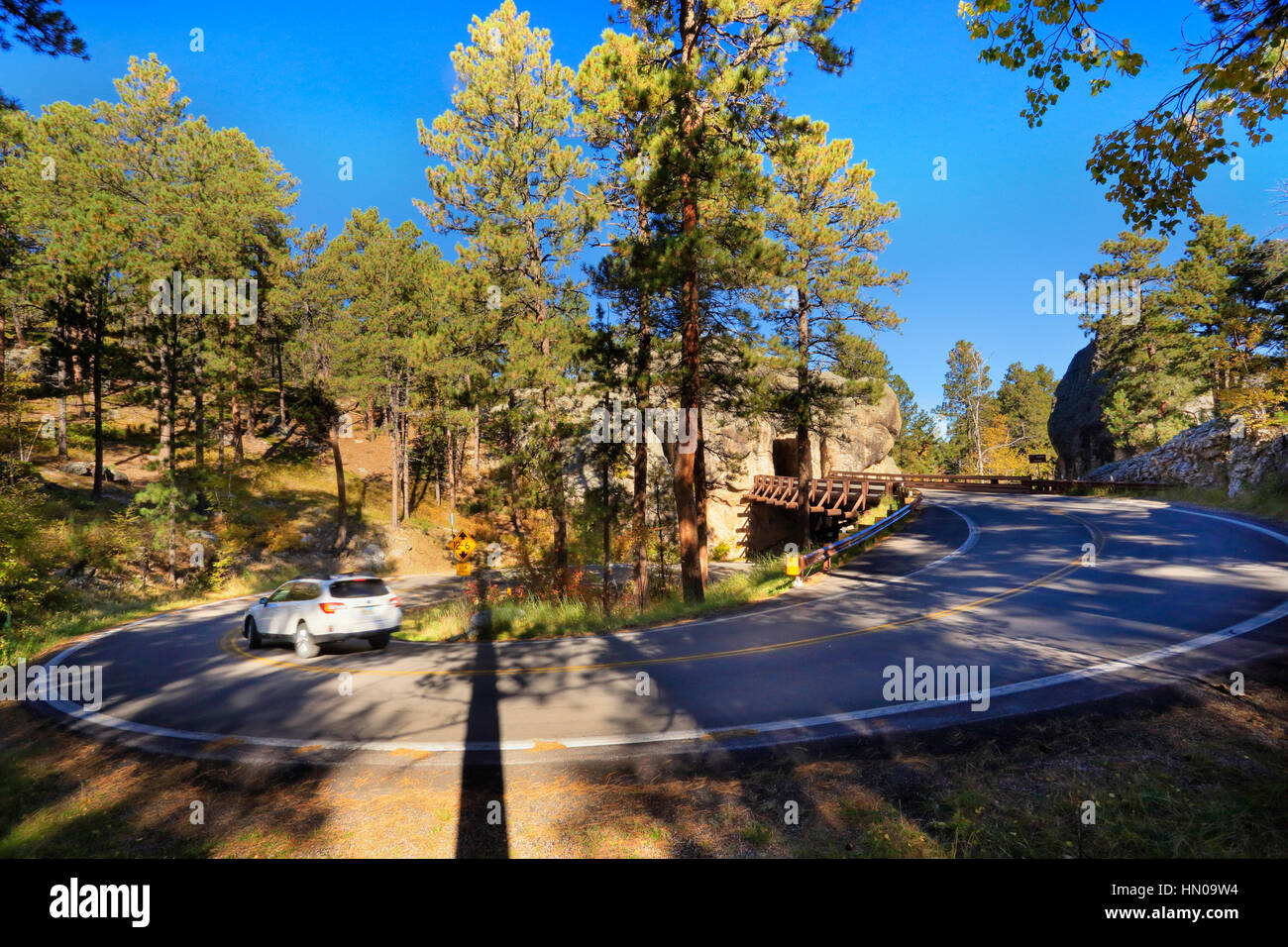 Pigtail Bridge, Iron Mountain Road, Peter Norbeck Scenic Highway, Keystone, South Dakota, USA