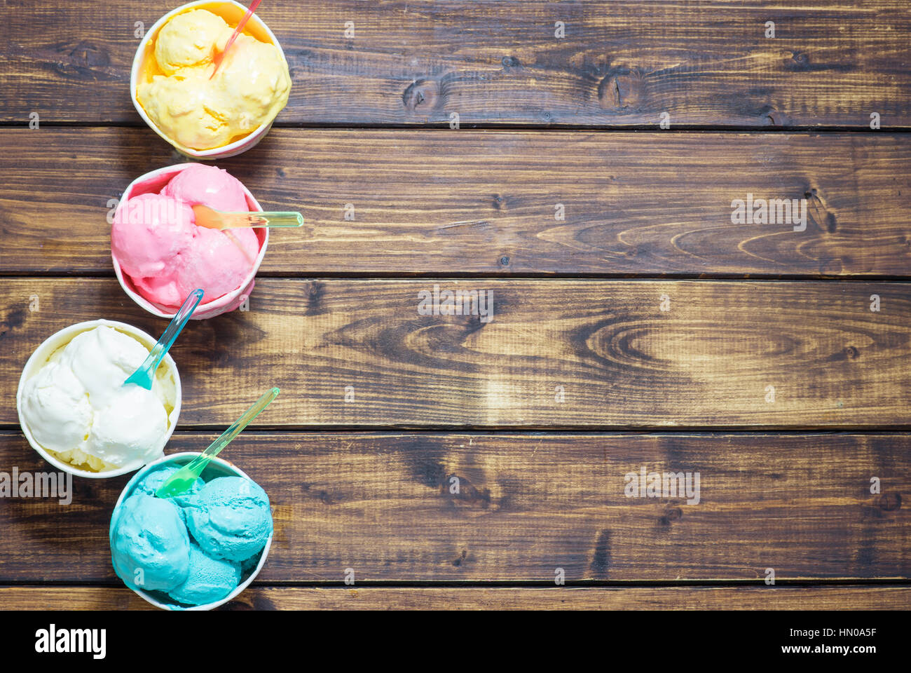 Colored ice cream in cups Stock Photo Alamy