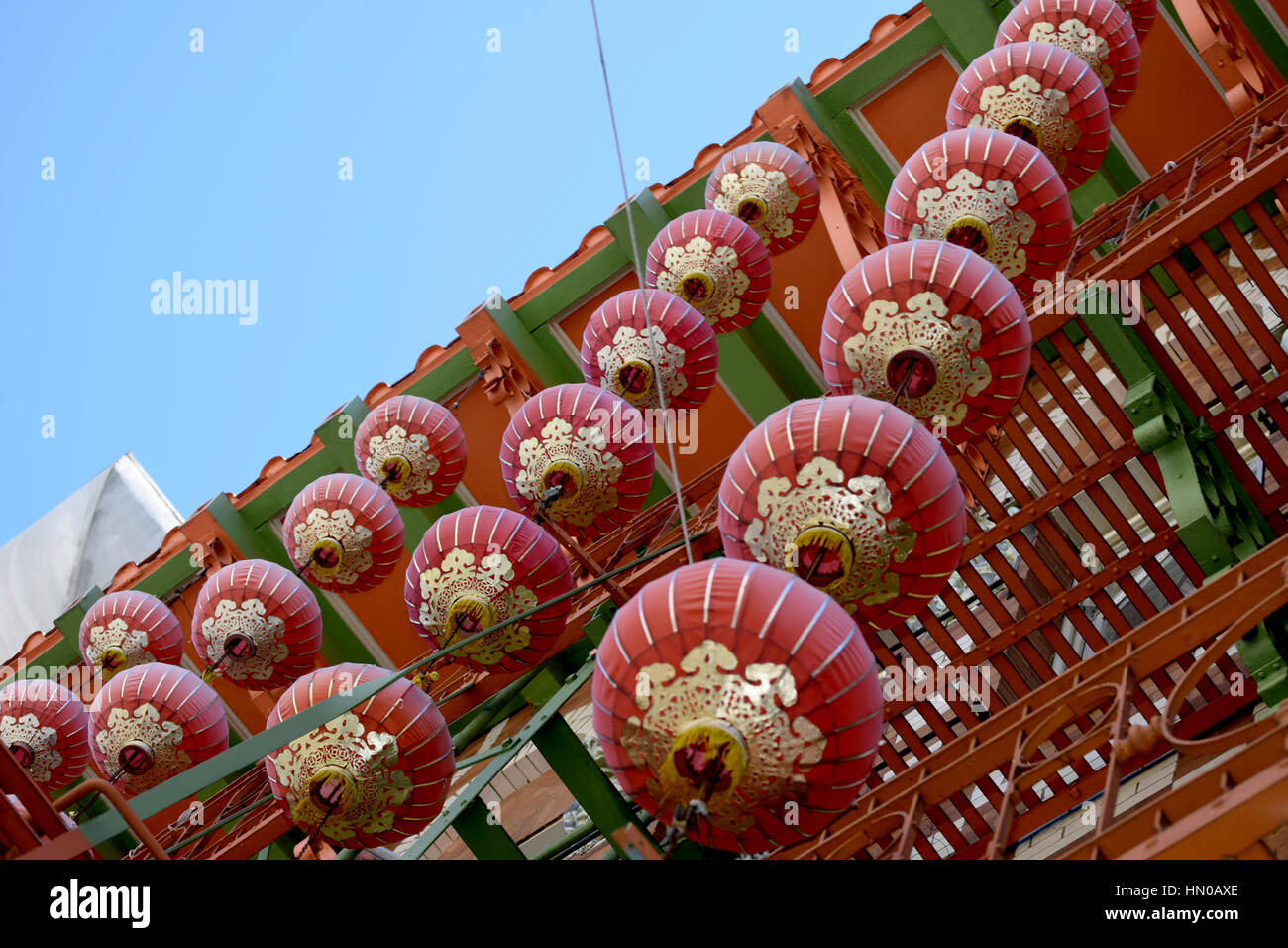 decorative lanterns in Chinatown San Francisco Stock Photo