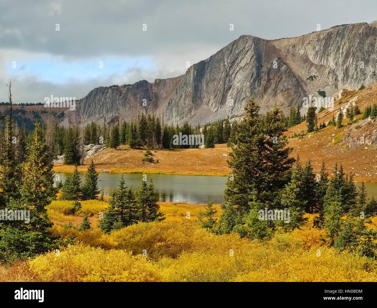 Bellamy Lake, Snowy Range Scenic Byway, Centennial, Wyoming, USA Stock