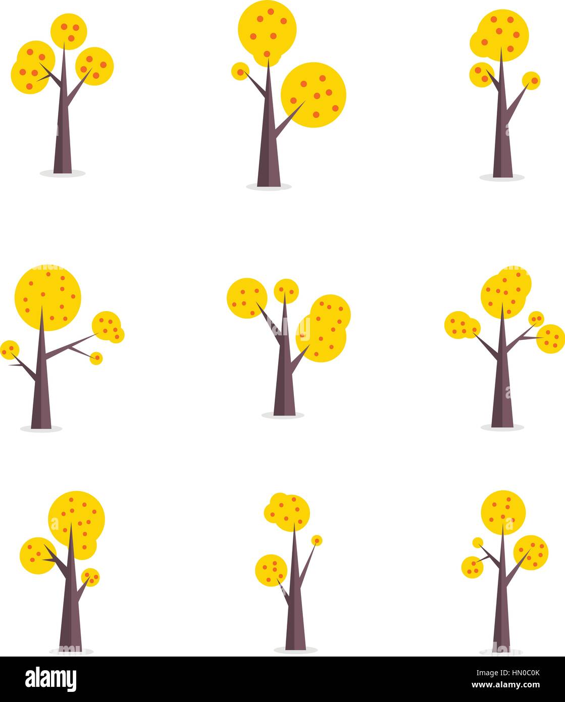 Set of tree various vector flat Stock Vector Image & Art - Alamy