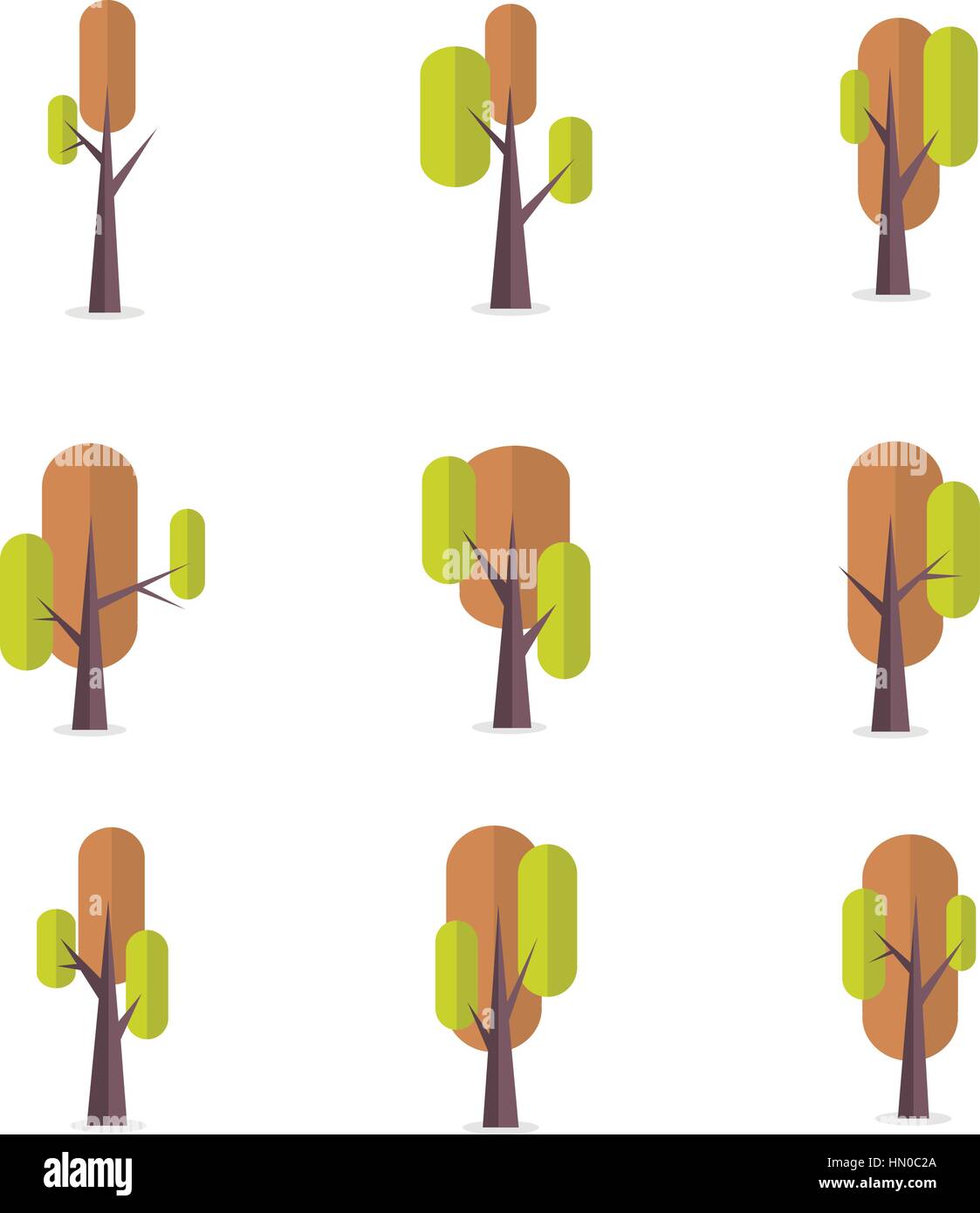 Tree set style of vector art Stock Vector Image & Art - Alamy
