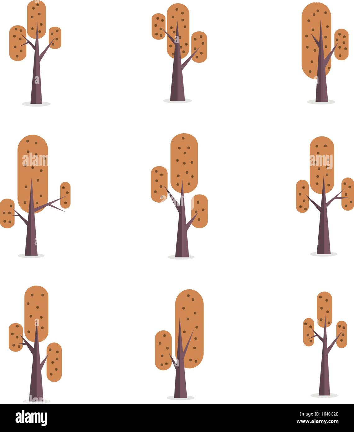 Set of tree vector illustration Stock Vector Image & Art - Alamy