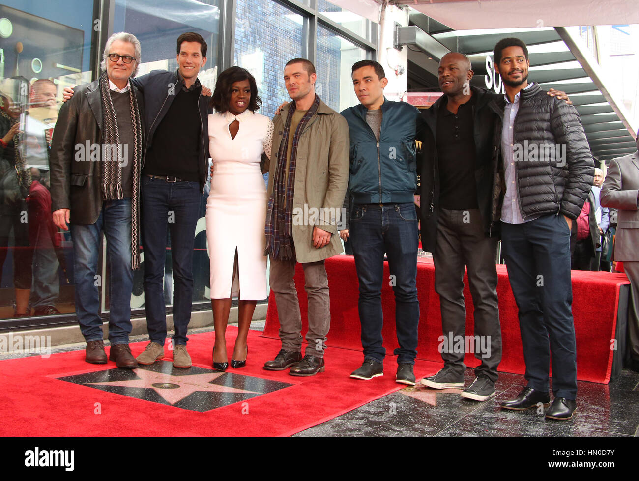 Viola Davis Honored With Star On The Hollywood Walk Of Fame  Featuring: Viola Davis, Alfred Enoch, Billy Brown, the cast of How to Get Away with Murder Where: Hollywood, California, United States When: 05 Jan 2017 Credit: FayesVision/WENN.com Stock Photo