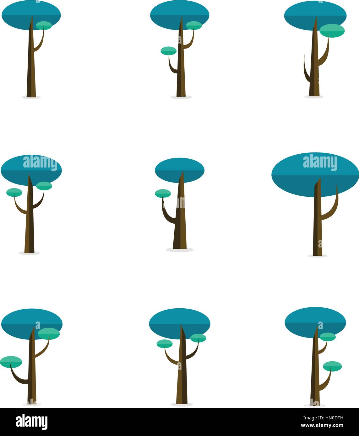 Set of tree style object vector art Stock Vector Image & Art - Alamy