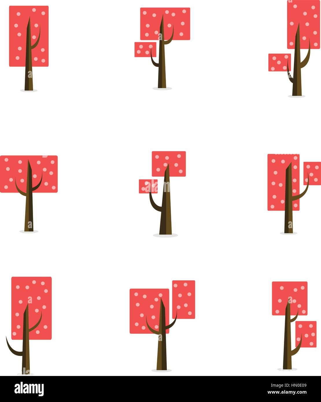 Set of tree style for game Stock Vector Image & Art - Alamy