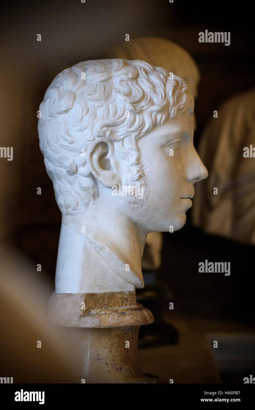 Rome. Italy. Portrait bust of Roman Emperor Elagabalus (203-222 AD), Capitoline Museum. Musei Capitolini. Stock Photo