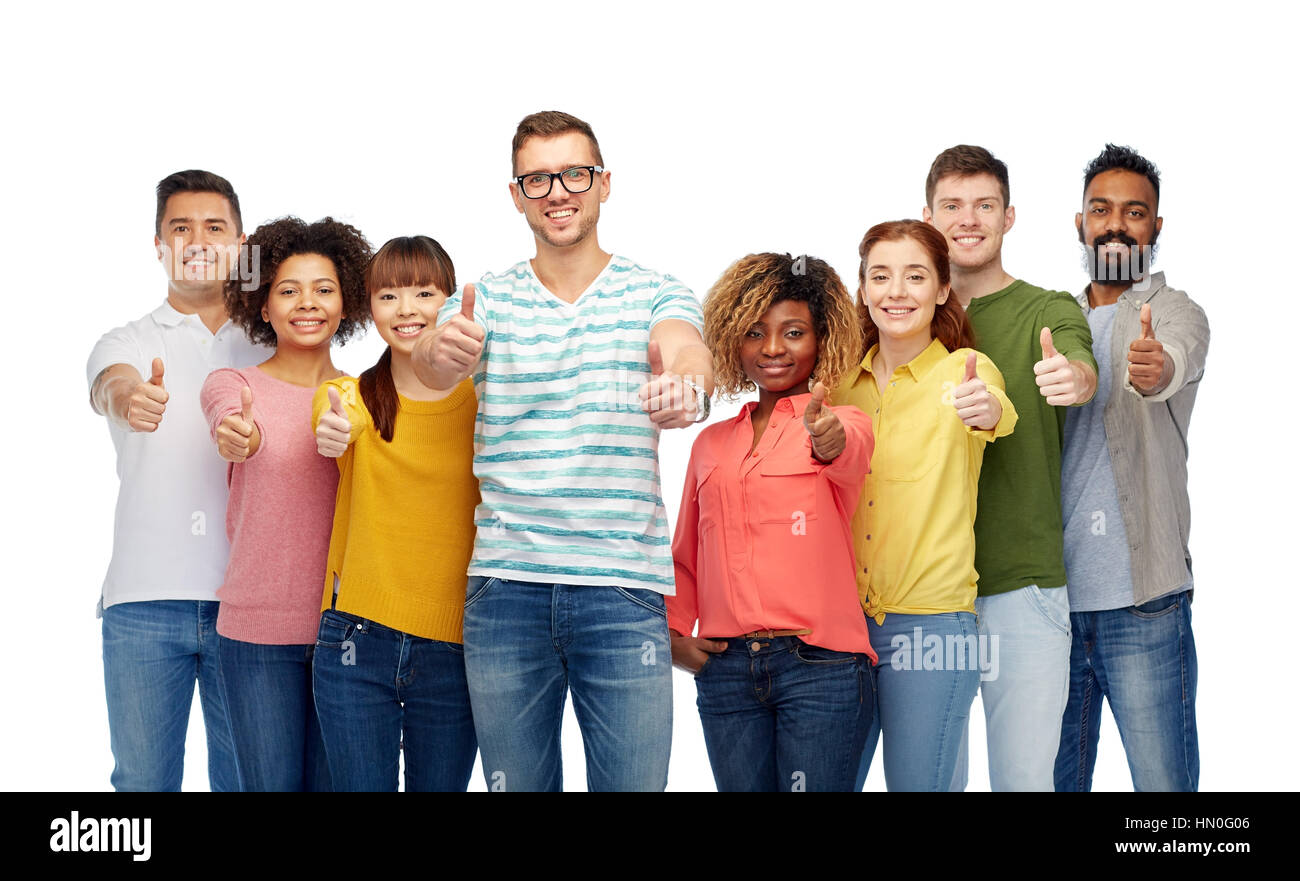 international group of people showing thumbs up Stock Photo - Alamy