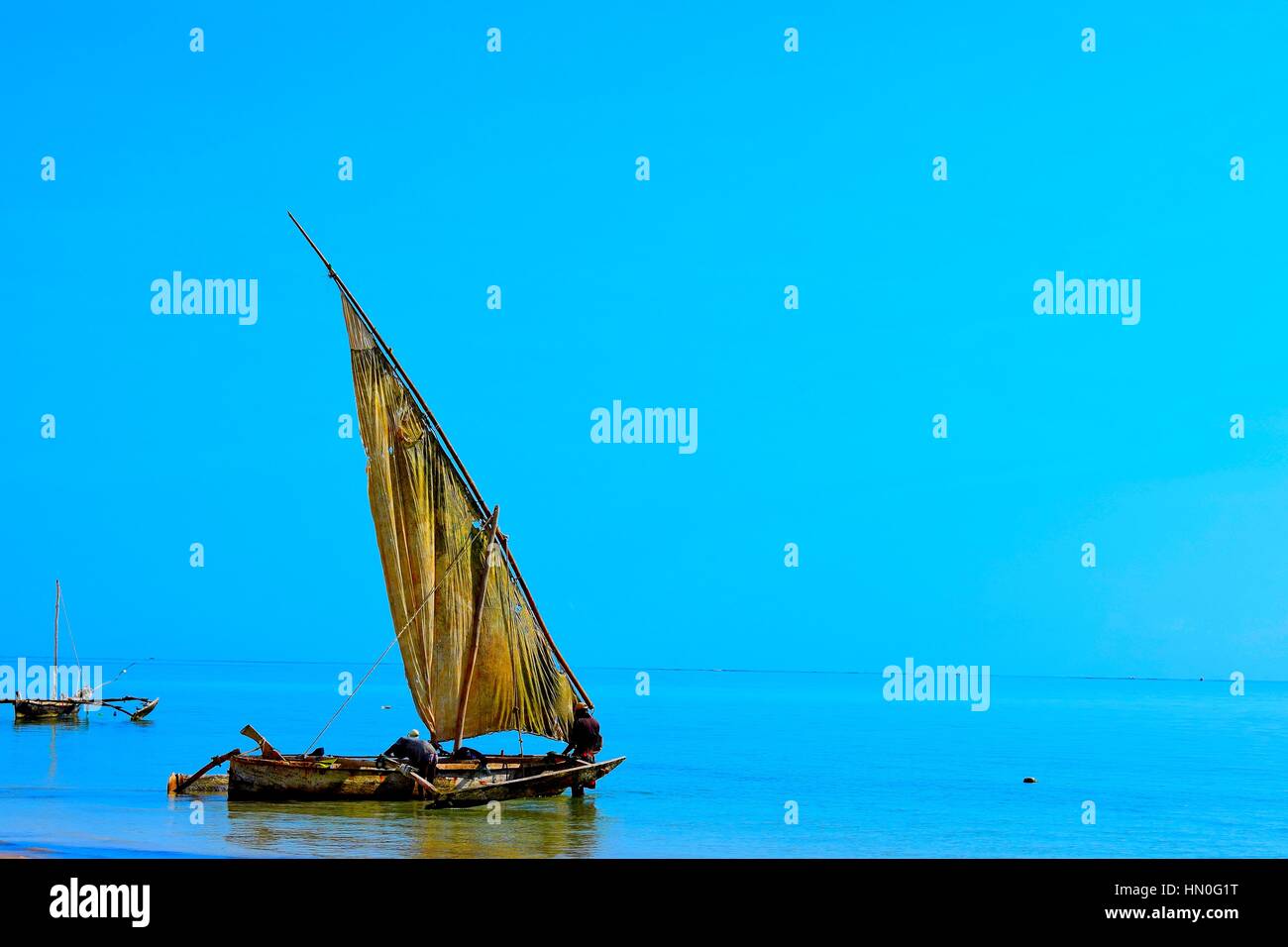 Sailing in the ocean as you enjoy and relax at the Diani Beach Stock Photo
