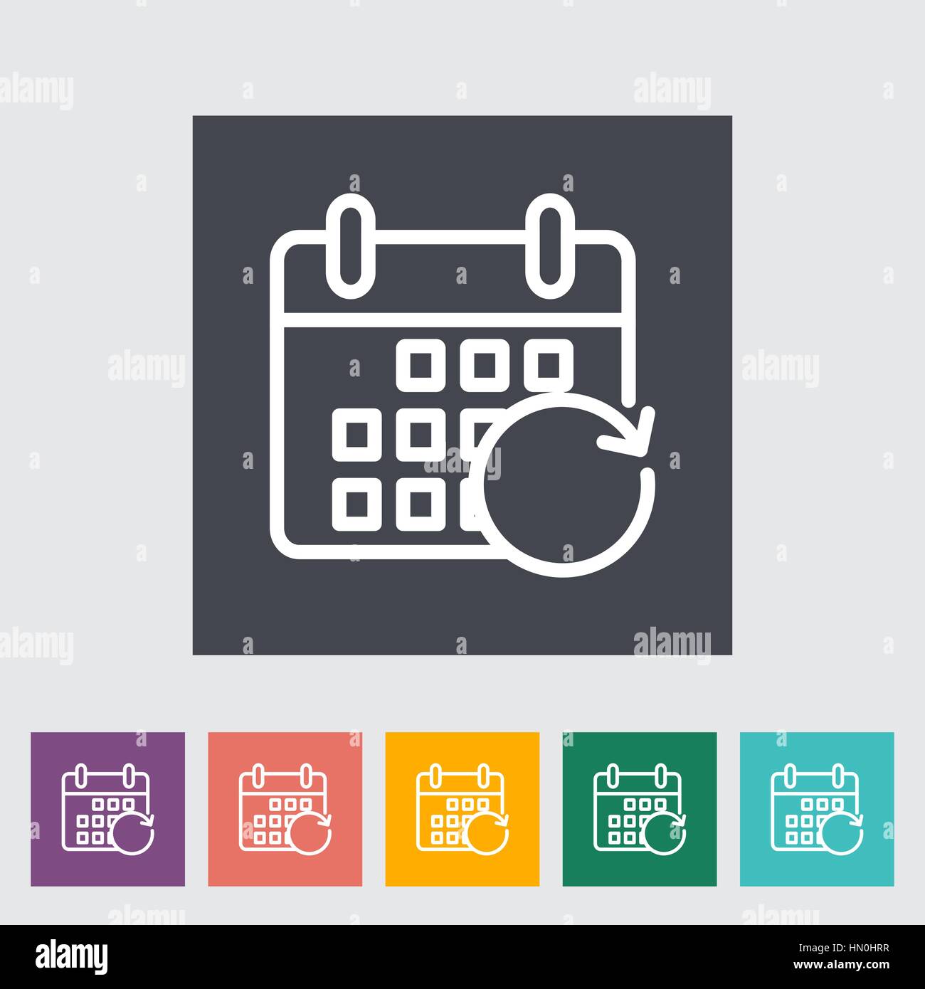 Calendar with upload. Single flat icon on the button. Vector ...