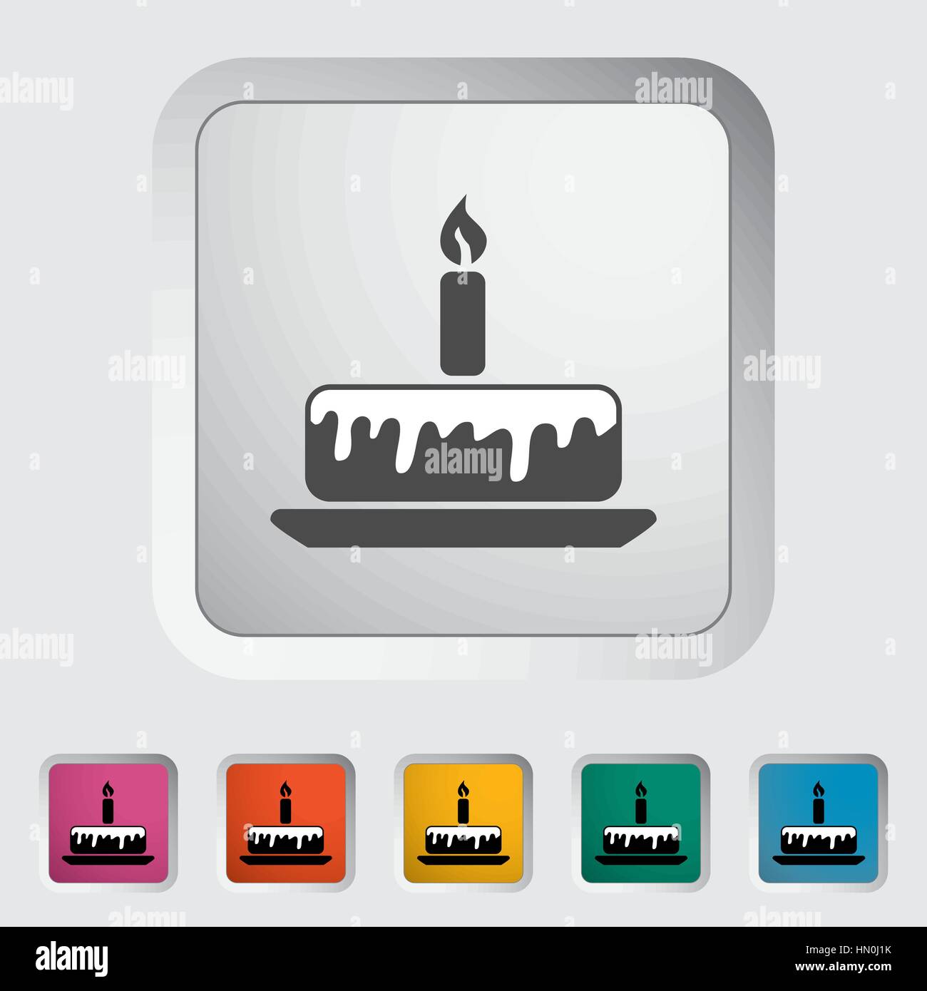 Cake. Single flat icon on the button. Vector illustration Stock Vector ...