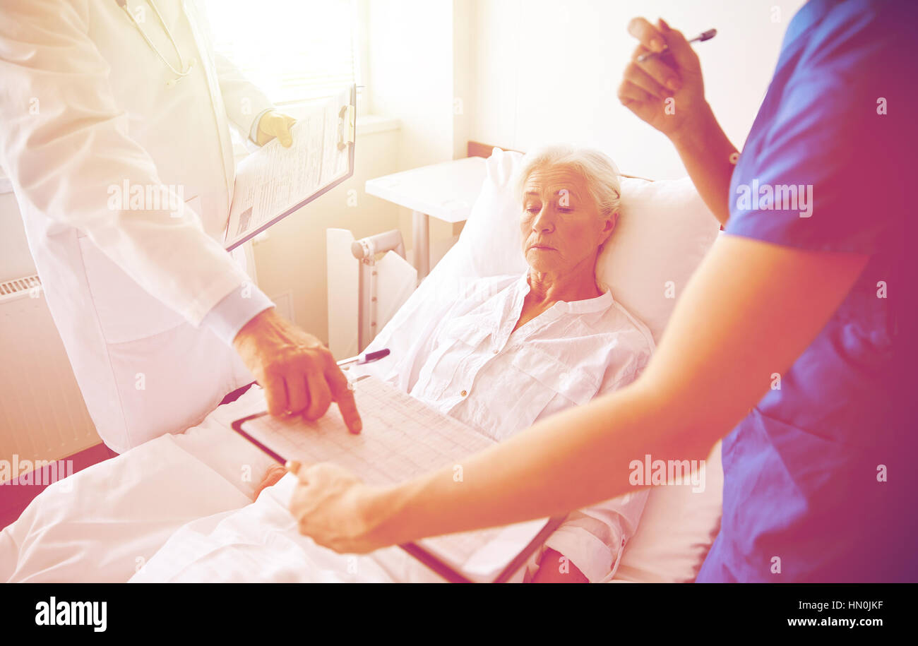 doctor and nurse visiting senior woman at hospital Stock Photo - Alamy