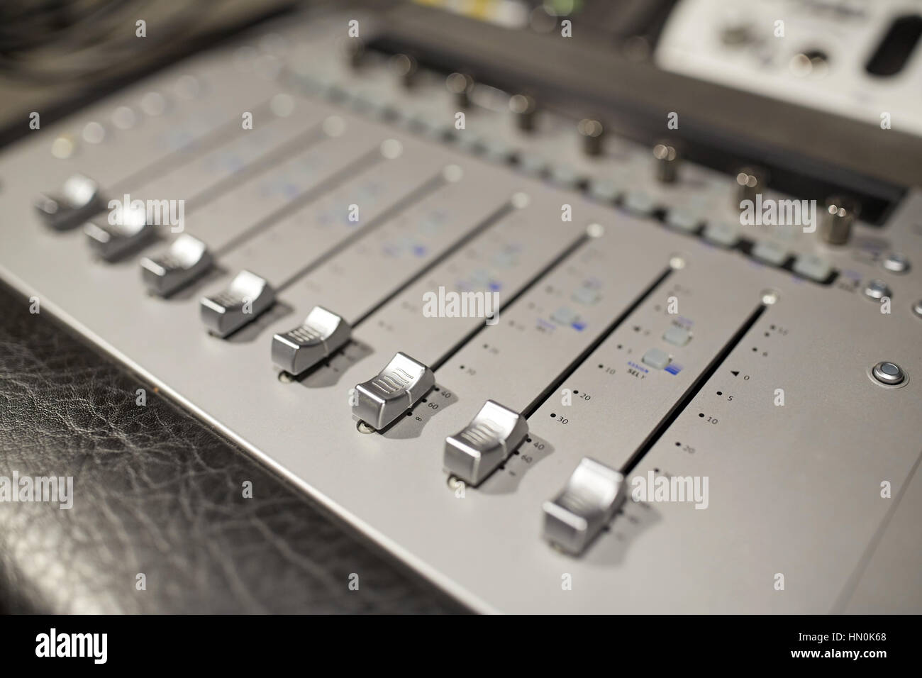 music mixing console at sound recording studio Stock Photo - Alamy