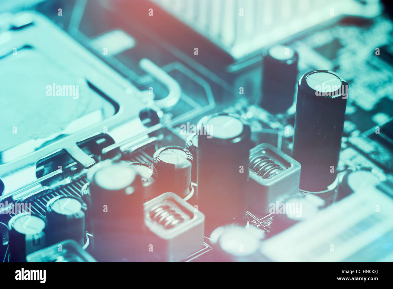 Close-up of electronic circuit board with processor Stock Photo - Alamy