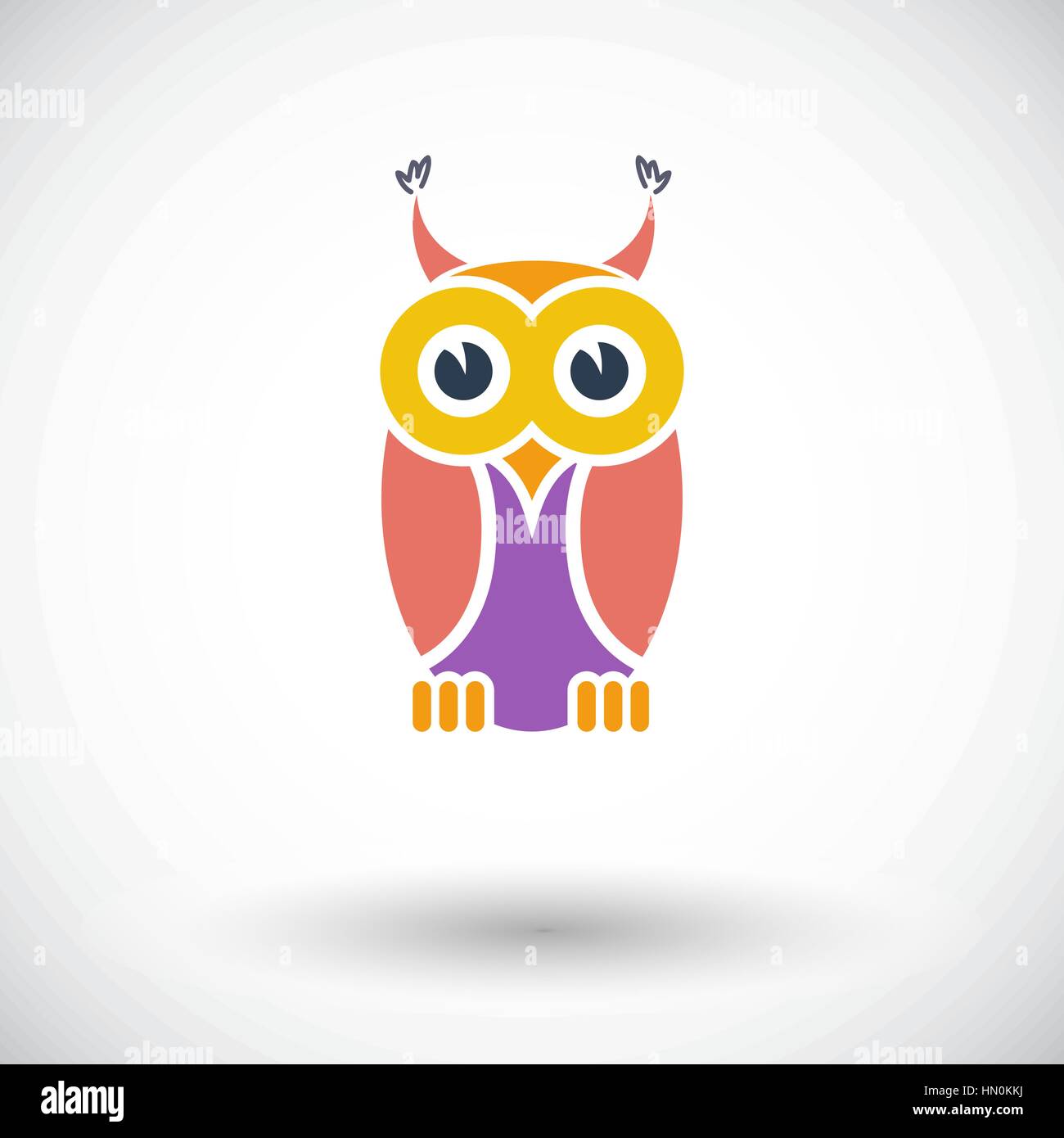 Owl. Single flat icon on white background. Vector illustration Stock ...