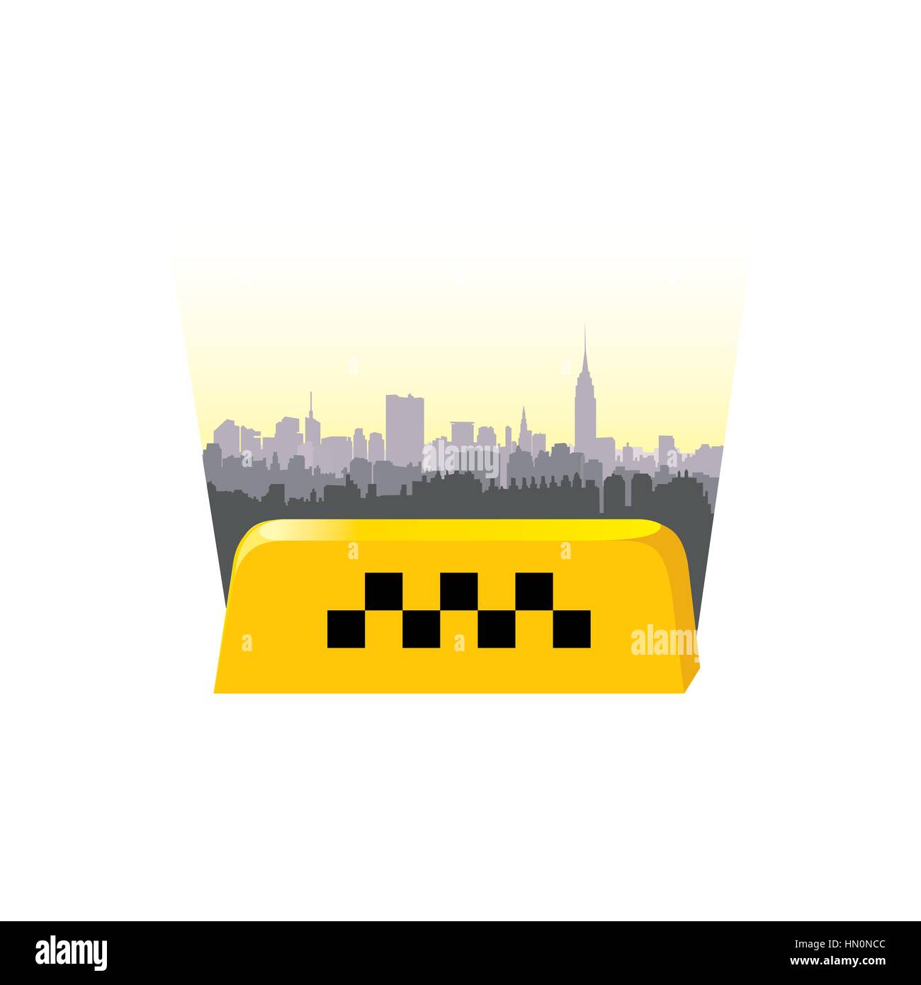 Taxi service header. Taxi sign city background. Call taxi cityscape concept Stock Vector