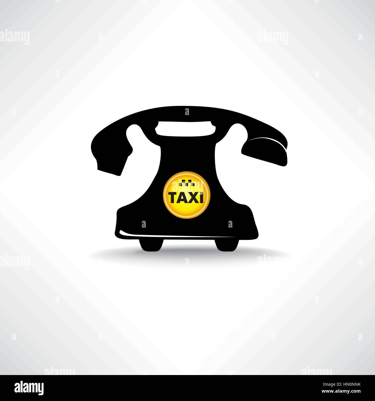 Taxi sign. Call taxi icon. Retro phone with circle taxi emblem Stock Vector