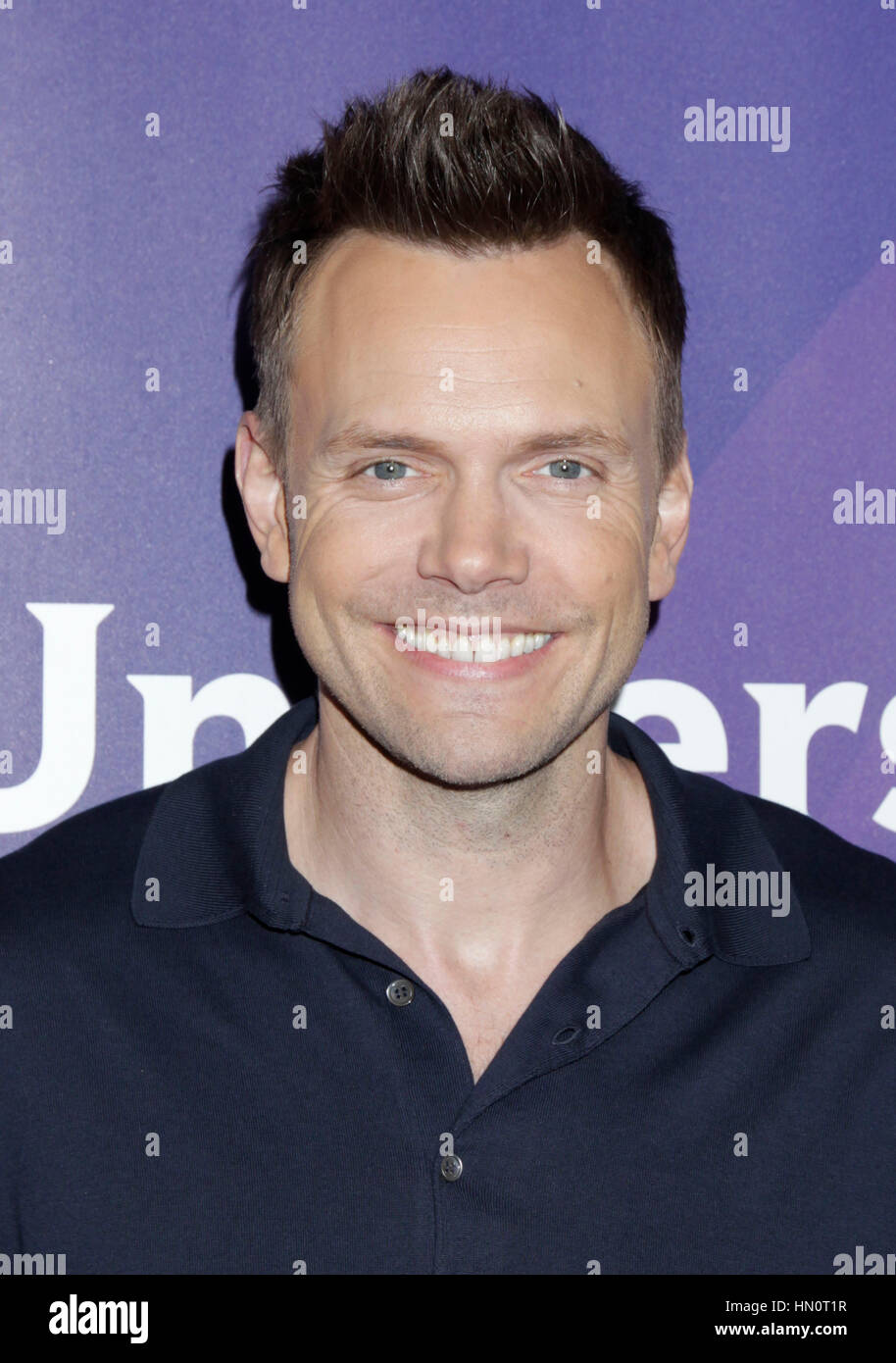 Joel McHale arrives at the NBCUniversal Press Tour at the 2015 TCAs on